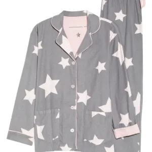 Long Sleeve Cotton Flannel Pajamas &amp; Headband SetPJ SALVAGE New