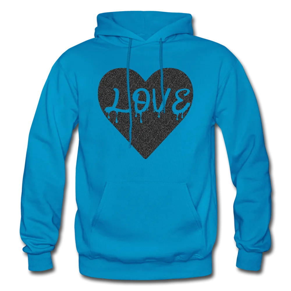 Love Heavy Black Glitter Blend Adult Hoodie