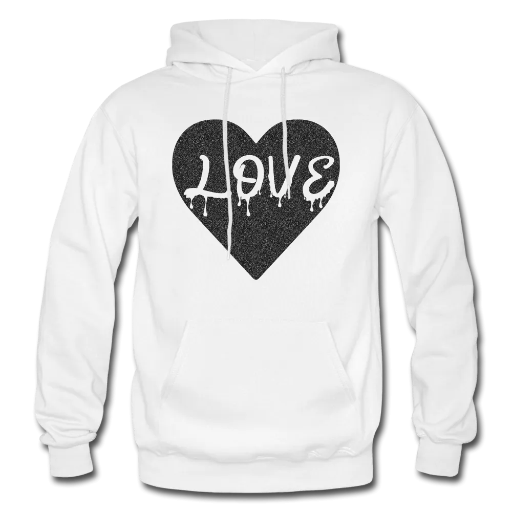 Love Heavy Black Glitter Blend Adult Hoodie