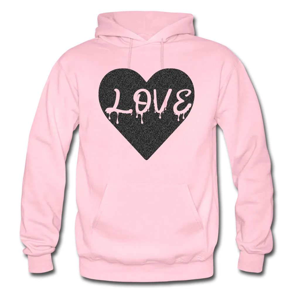 Love Heavy Black Glitter Blend Adult Hoodie