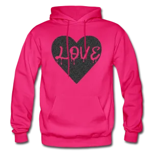 Love Heavy Black Glitter Blend Adult Hoodie