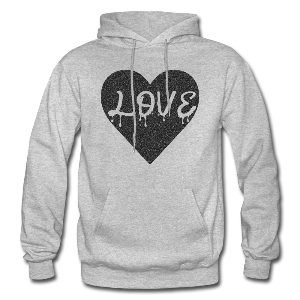 Love Heavy Black Glitter Blend Adult Hoodie