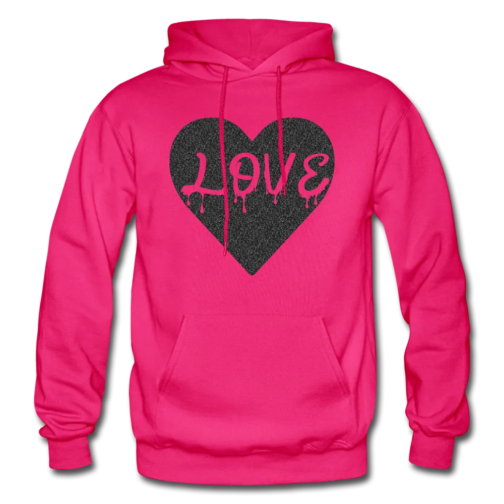 Love Heavy Black Glitter Blend Adult Hoodie