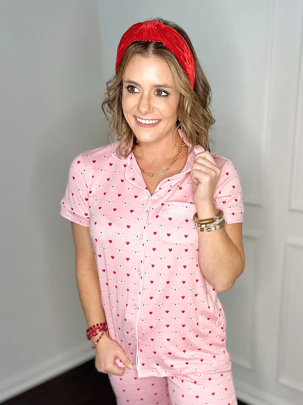 Love is All You Need Button Up Pajama Set