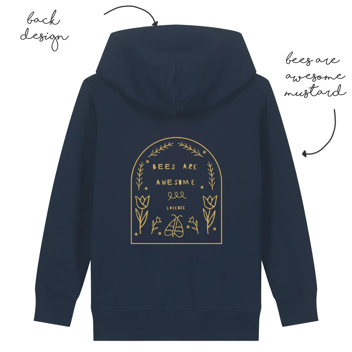 LoveBee Hoodie | Bees are Awesome | Navy