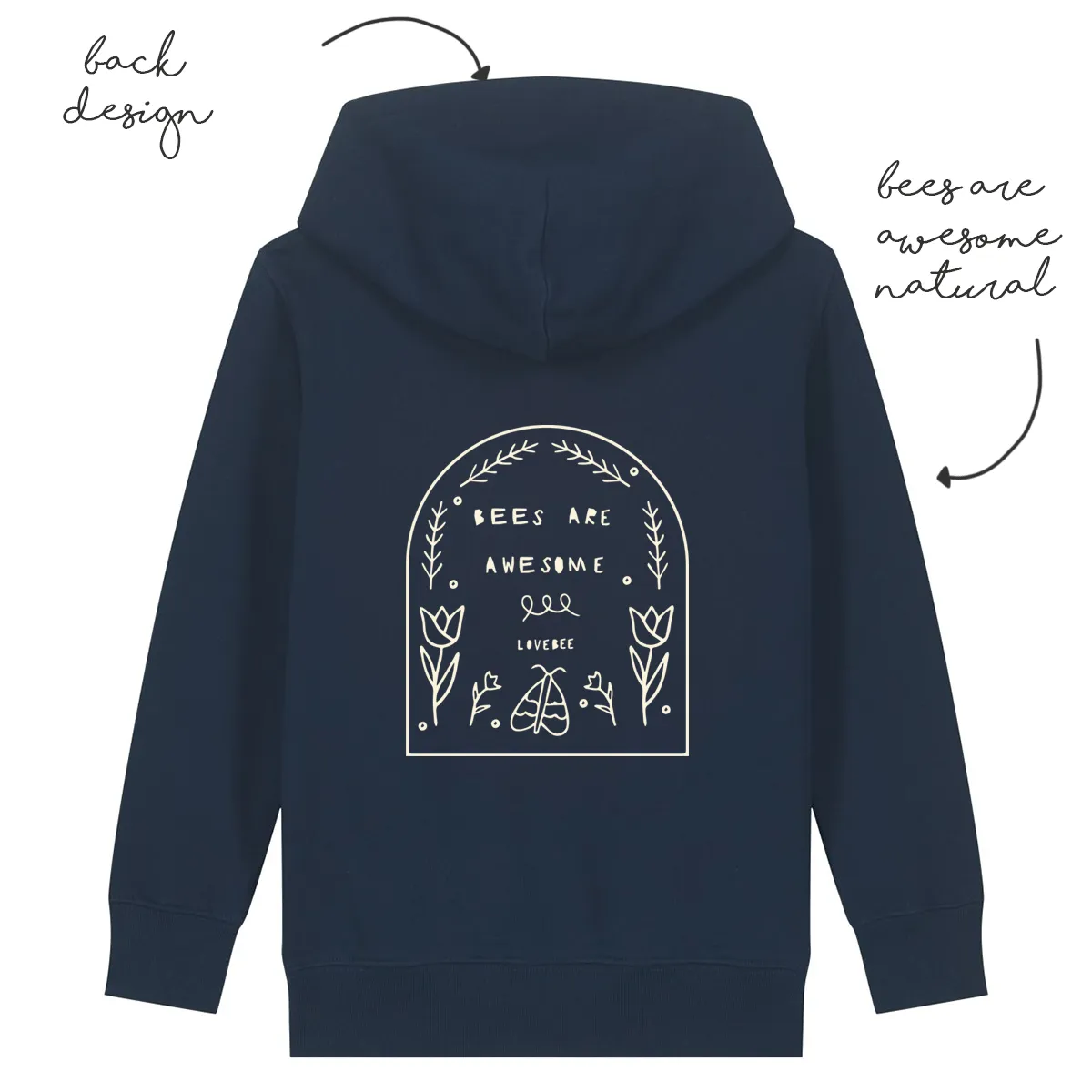 LoveBee Hoodie | Bees are Awesome | Navy