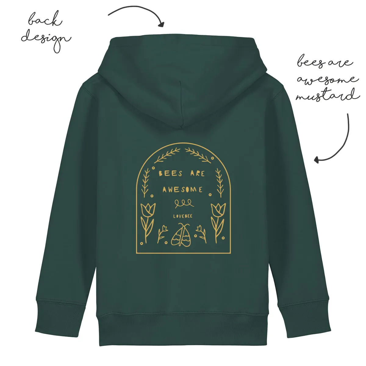 LoveBee Hoodie | Bees are Awesome | Sea Green