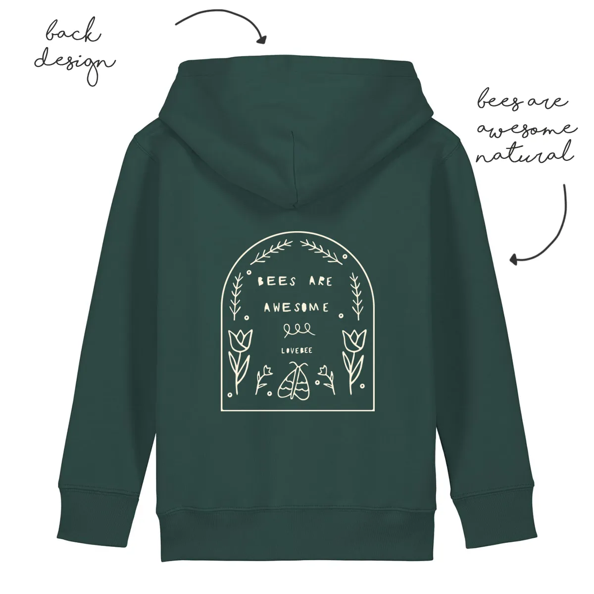 LoveBee Hoodie | Bees are Awesome | Sea Green