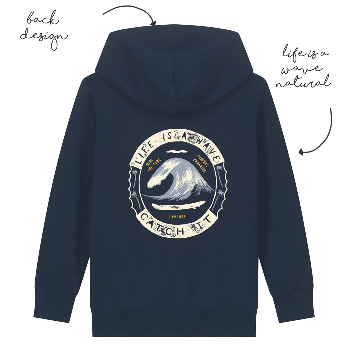 LoveBee Hoodie | Life Is A Wave | Navy