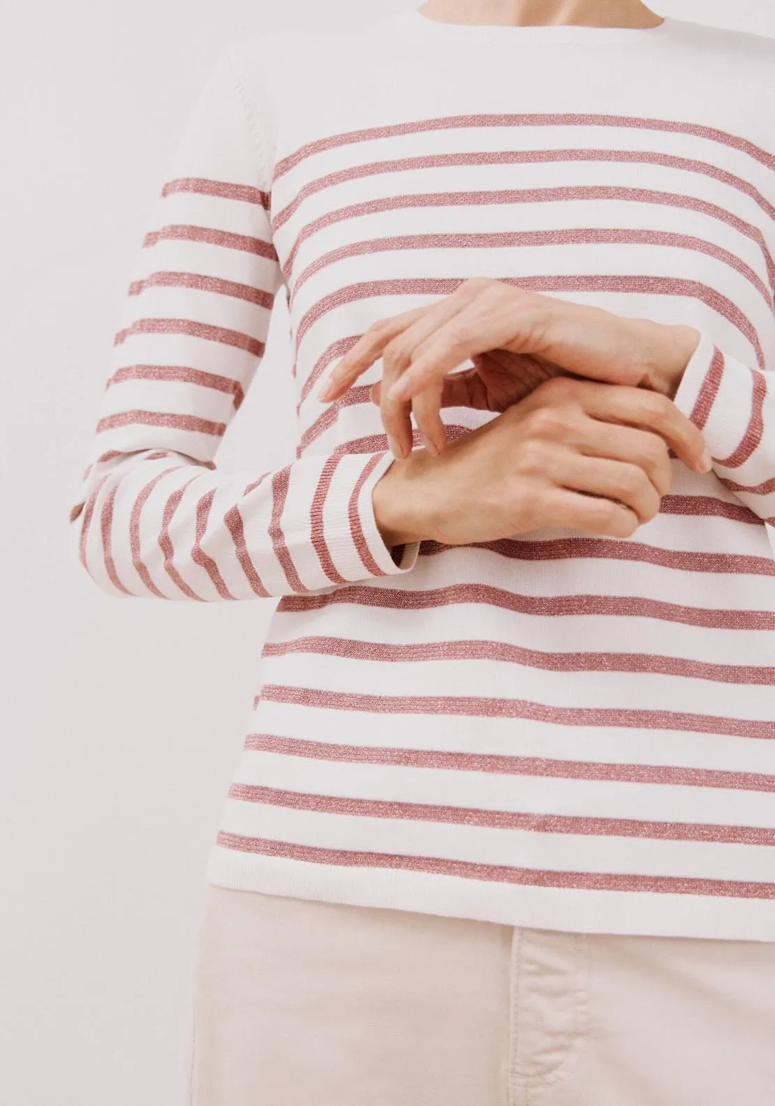 Lurex Stripes Jumper - Fuchsia