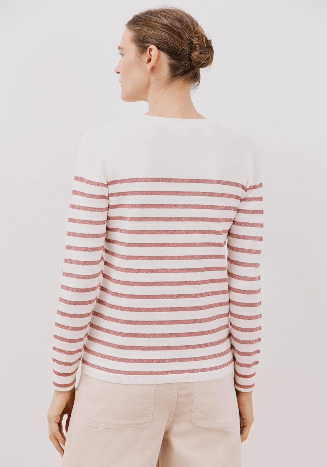 Lurex Stripes Jumper - Fuchsia