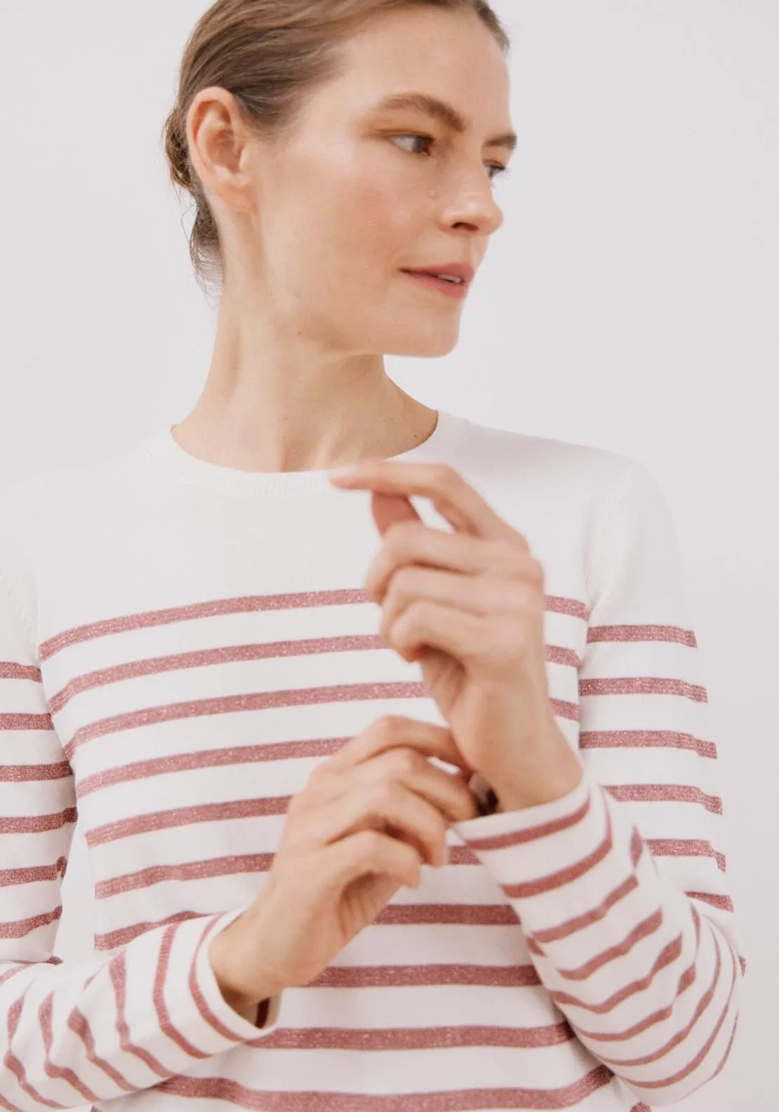 Lurex Stripes Jumper - Fuchsia