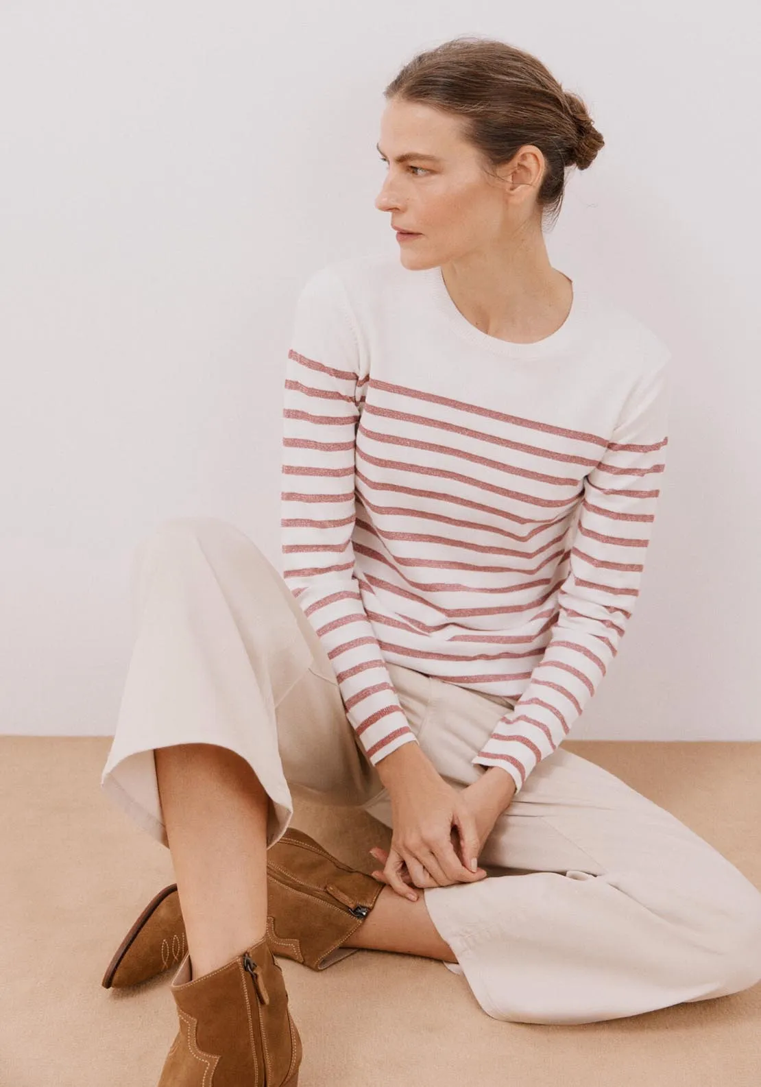 Lurex Stripes Jumper - Fuchsia