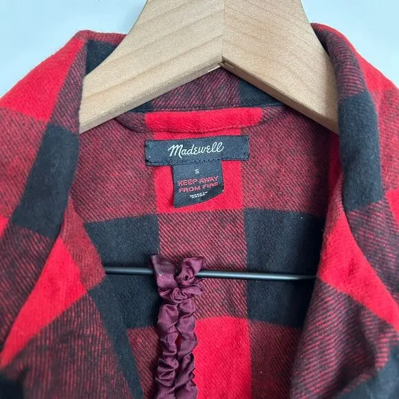 Madewell Flannel Bedtime Pajamas Red Buffalo Check