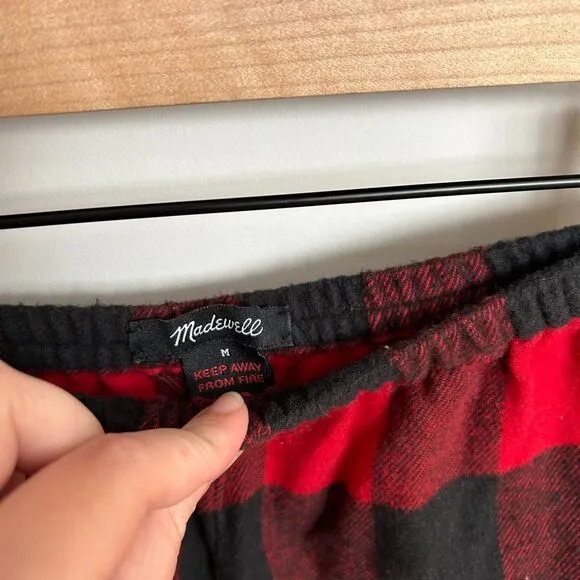 Madewell Flannel Bedtime Pajamas Red Buffalo Check