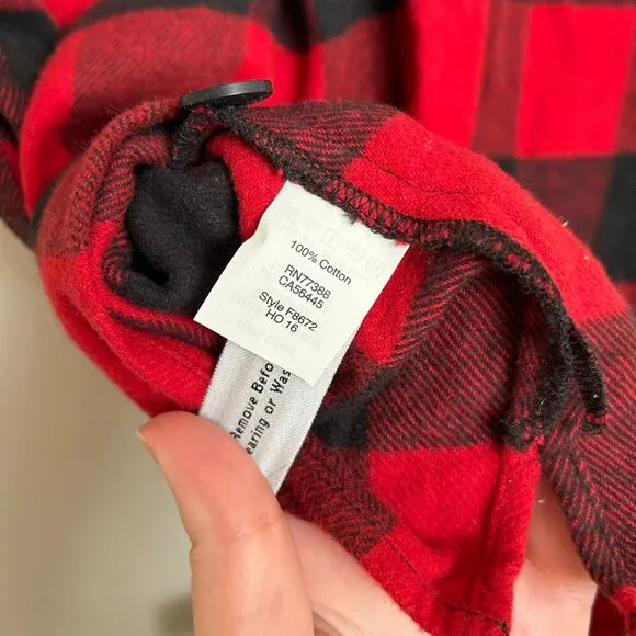 Madewell Flannel Bedtime Pajamas Red Buffalo Check
