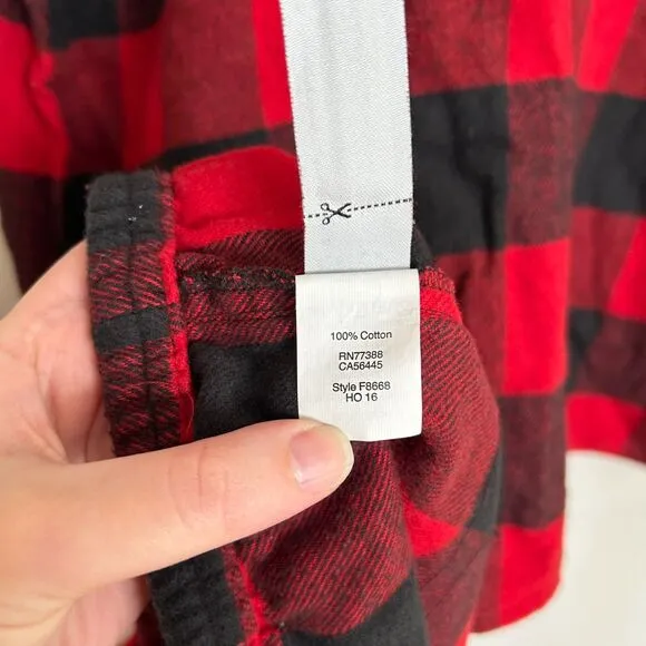 Madewell Flannel Bedtime Pajamas Red Buffalo Check