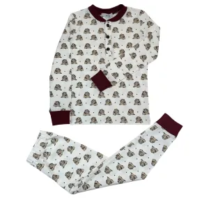 Maroon Bulldog Boy's PJ Set