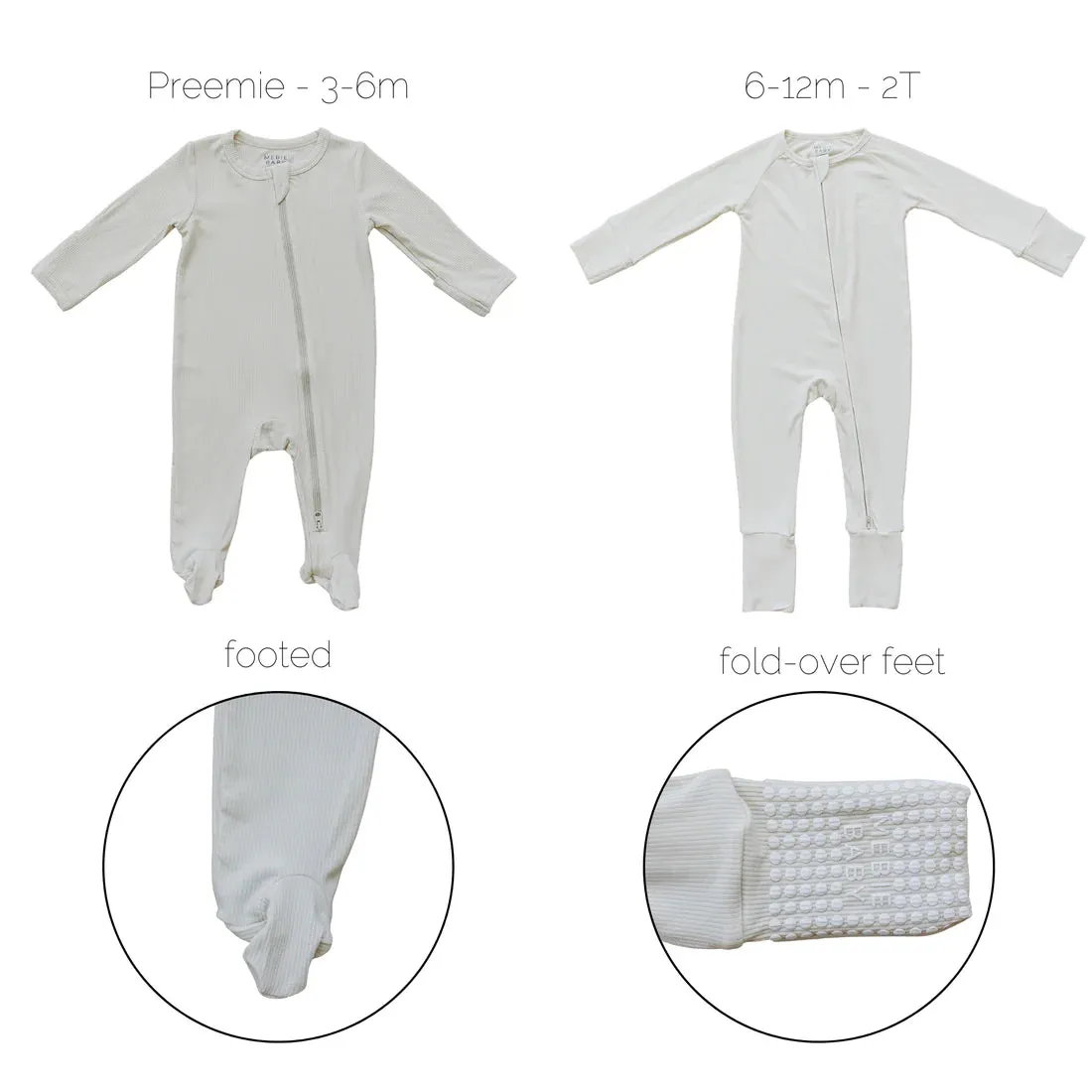 Mebie Baby Bamboo Ribbed Zipper Sleeper