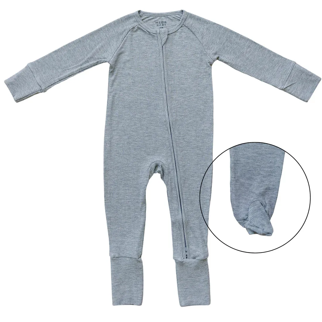 Mebie Baby Bamboo Ribbed Zipper Sleeper