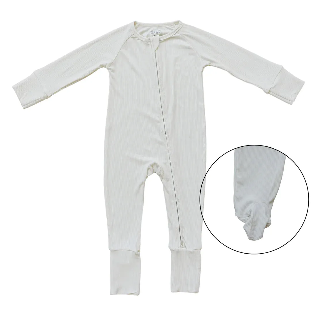 Mebie Baby Bamboo Ribbed Zipper Sleeper