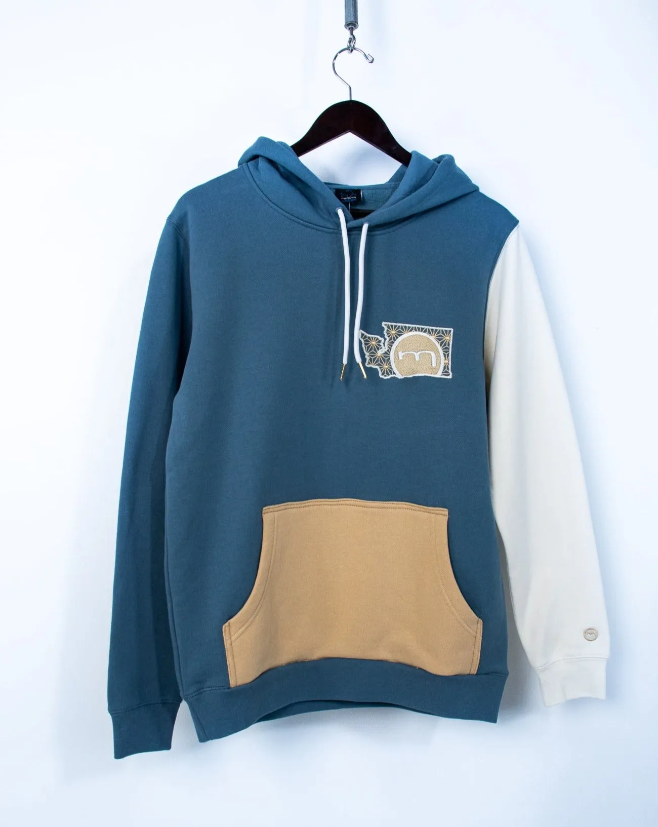 Mediums Collective Colorblock Hoodie - Blue/Tan/Cream