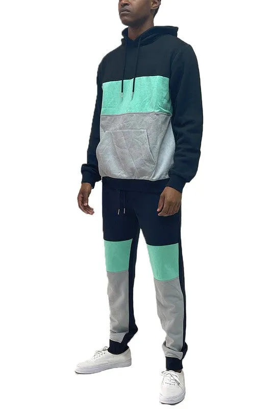 Men's Color Block 2-piece Sweat Suit