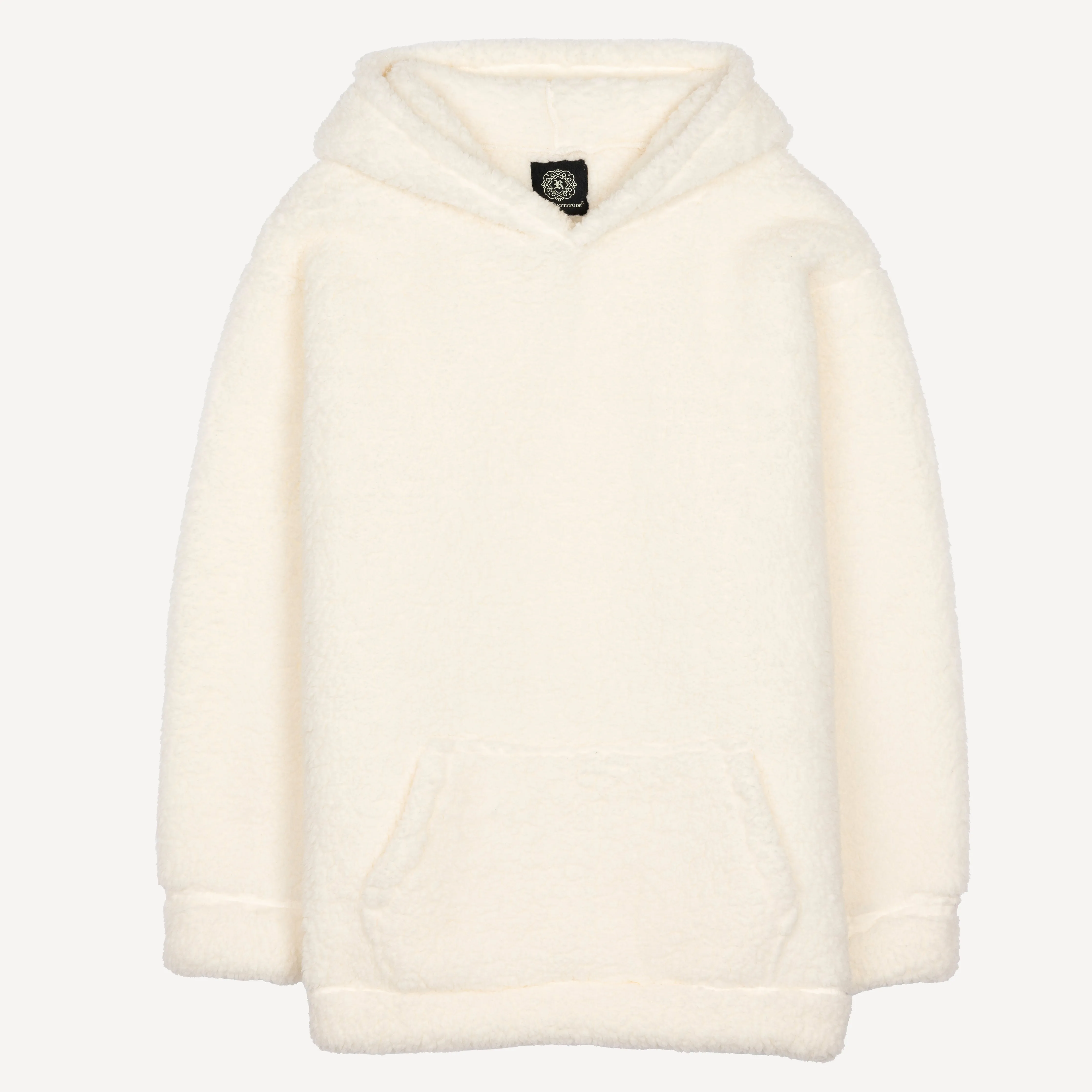 Mens Micro-poly Sherpa Fleece Hoodie - Egret
