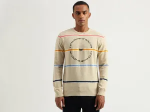 Men's Regular Fit Round Neck Striped Sweaters