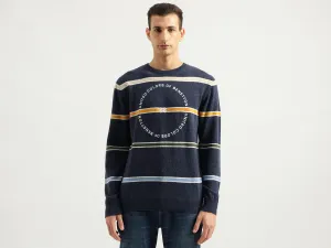 Men's Regular Fit Round Neck Striped Sweaters