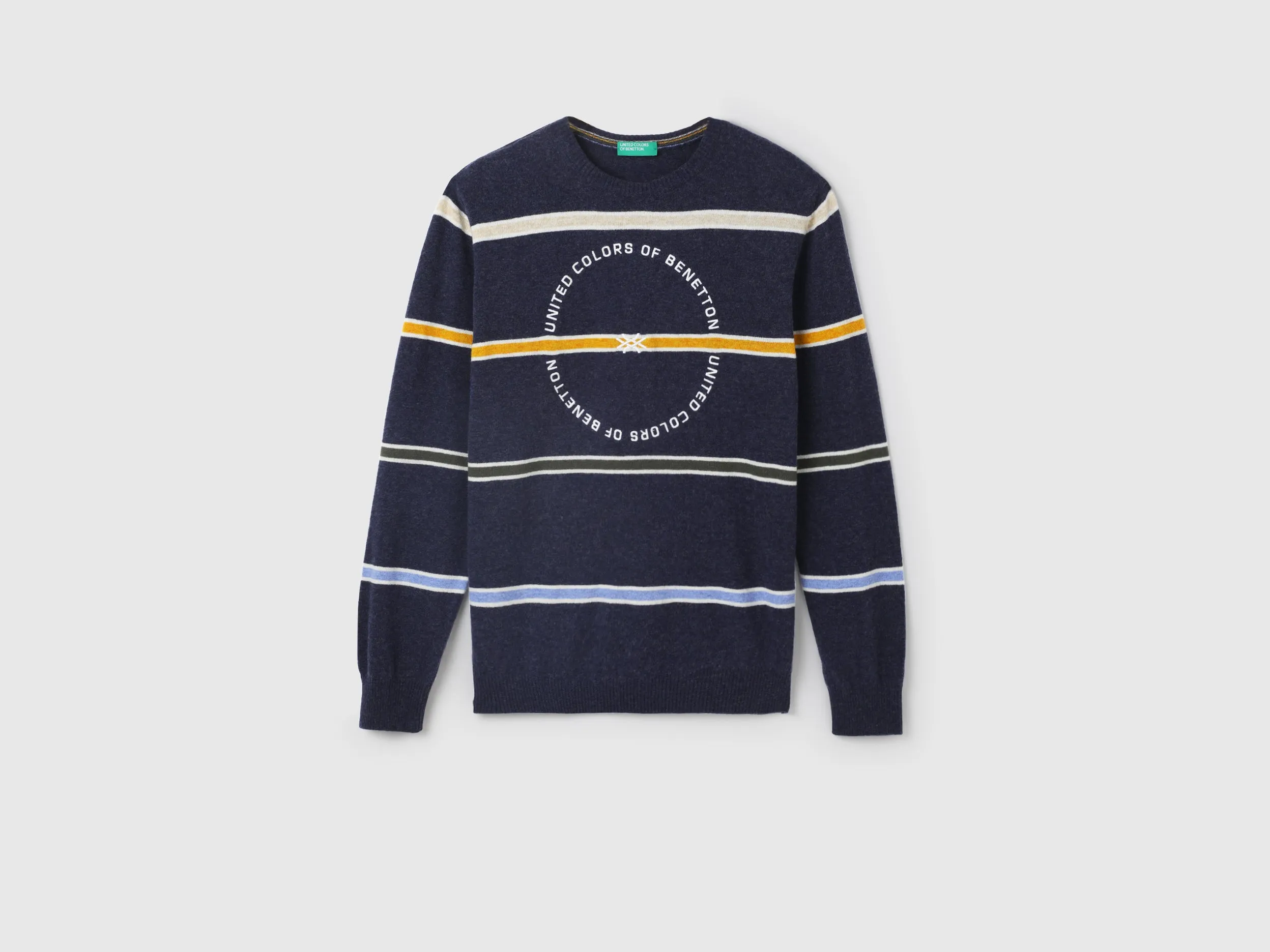 Men's Regular Fit Round Neck Striped Sweaters