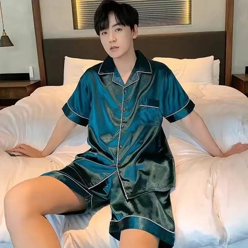 Mens Satin Pajama Shorts