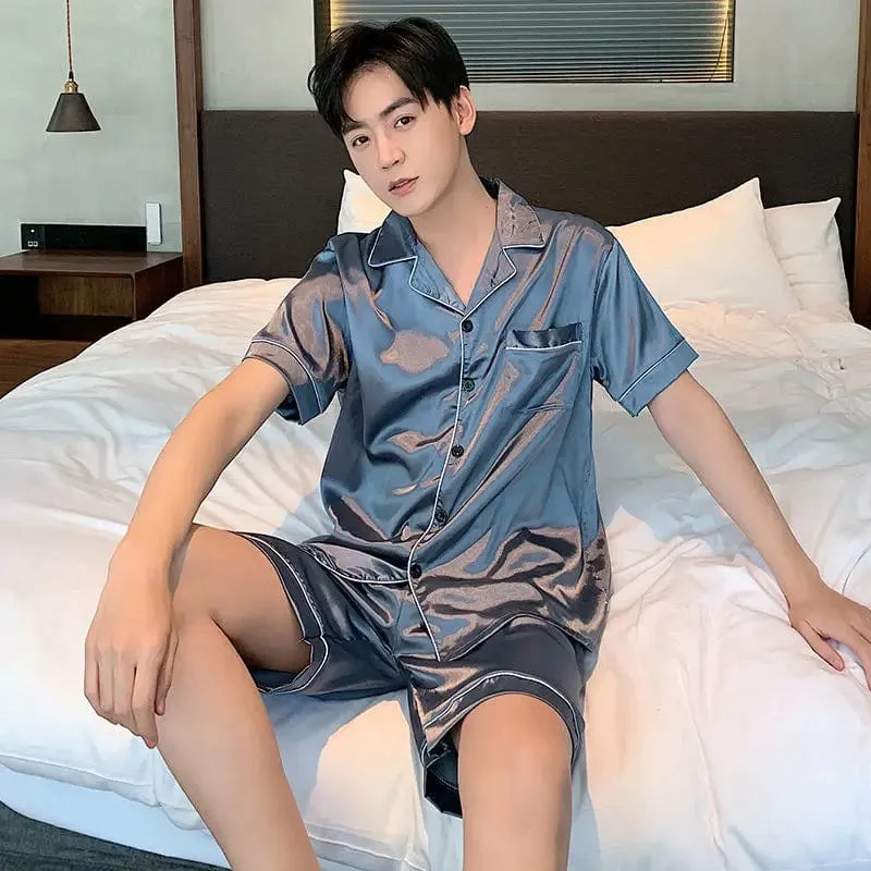 Mens Satin Pajama Shorts