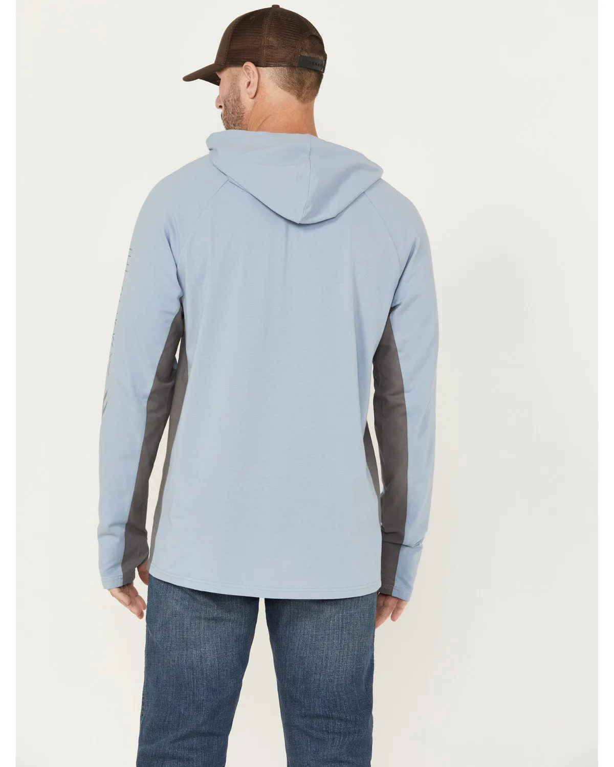 Men's Sundown Colorblock Hooded Long Sleeve T-Shirt