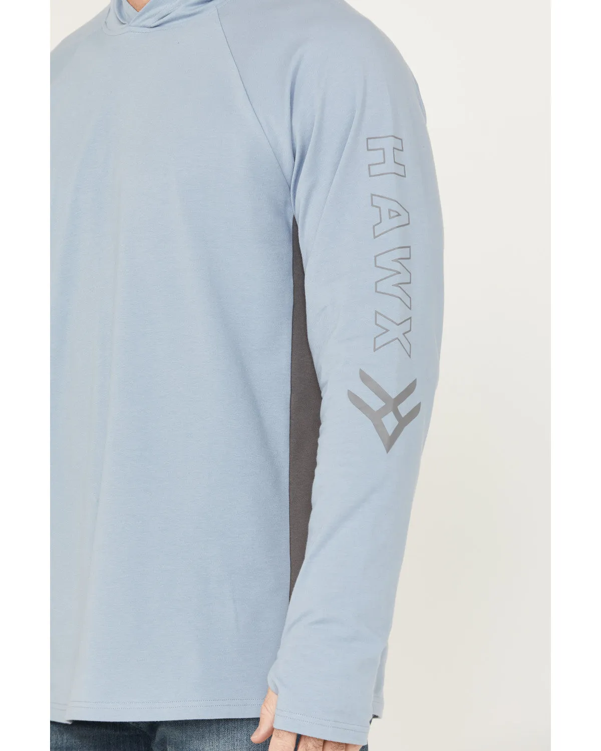 Men's Sundown Colorblock Hooded Long Sleeve T-Shirt