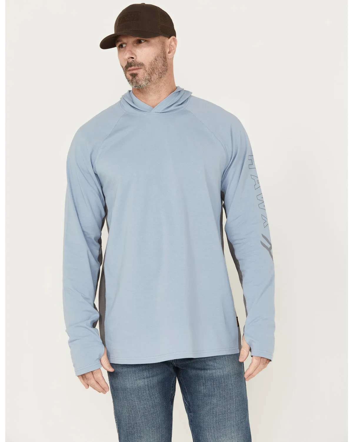 Men's Sundown Colorblock Hooded Long Sleeve T-Shirt