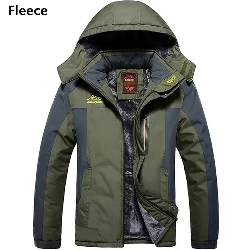 Men's Thick Waterproof Hooded Parka – Fleece Military Jacket Plus Size 9XL
