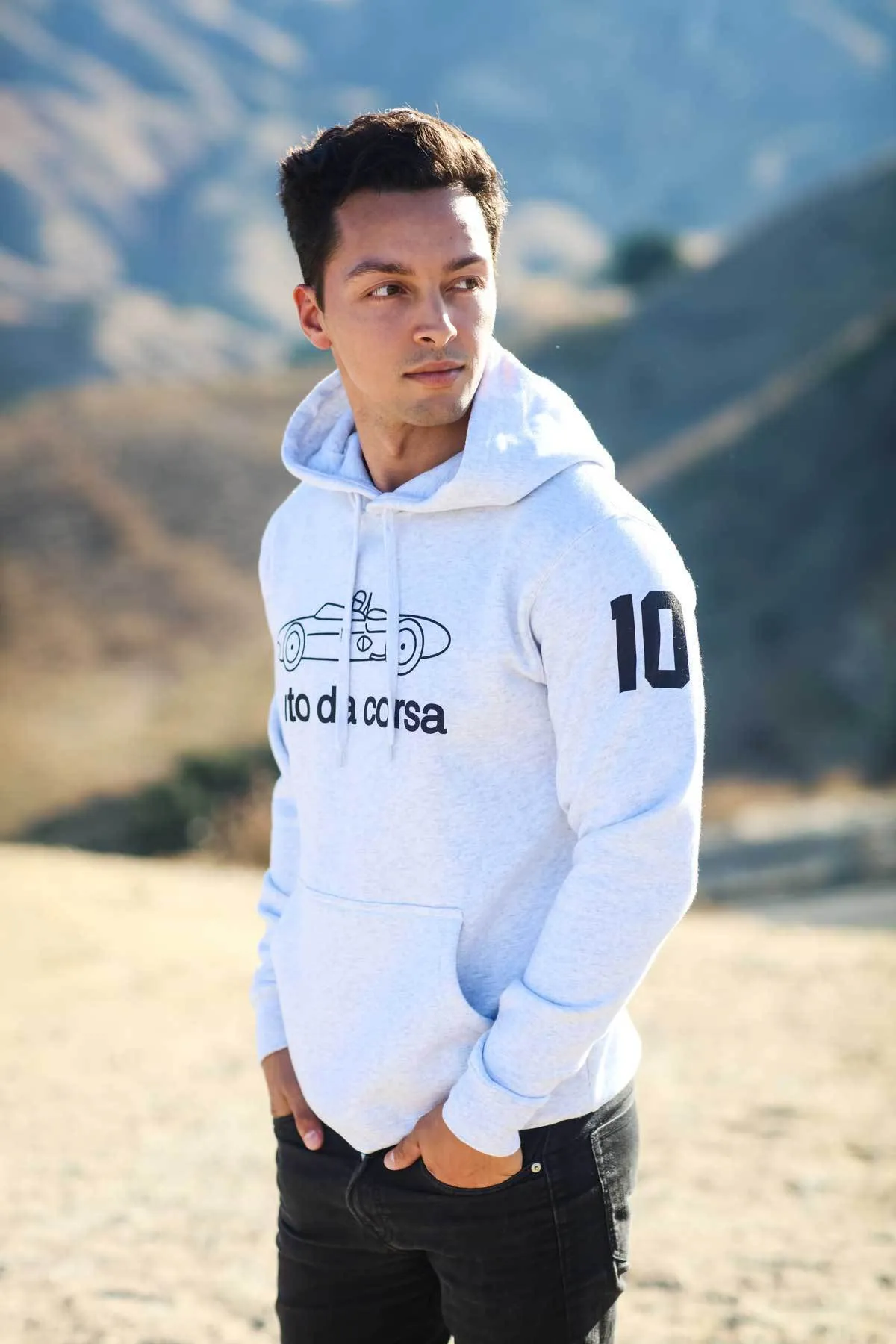 Men's - Uno Zero Auto da Corsa Heather White Pullover Hoodie