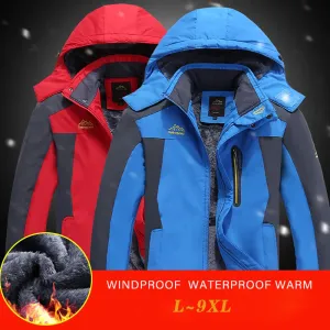 Men's Waterproof Ski Jacket – Fleece-Lined Winter Parka Windbreaker