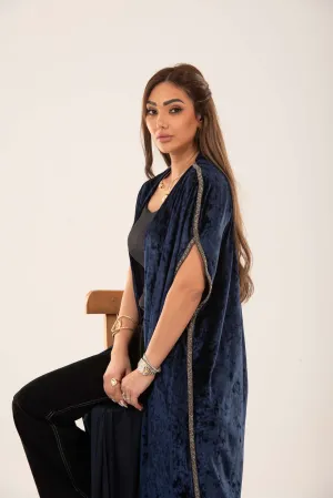 Midnight velvet long kimono
