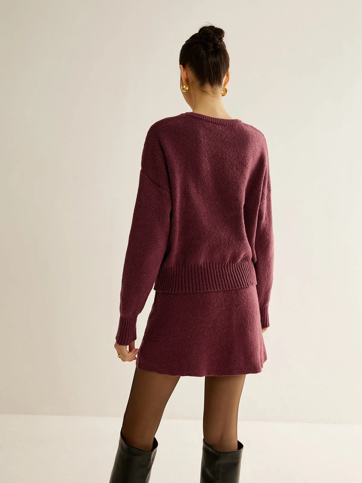 Minimalist Plain Soft Sweater Co-ords