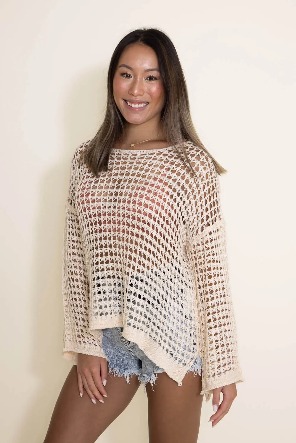 Miracle Crochet Sweater for Women in Beige | F118-BEIGE
