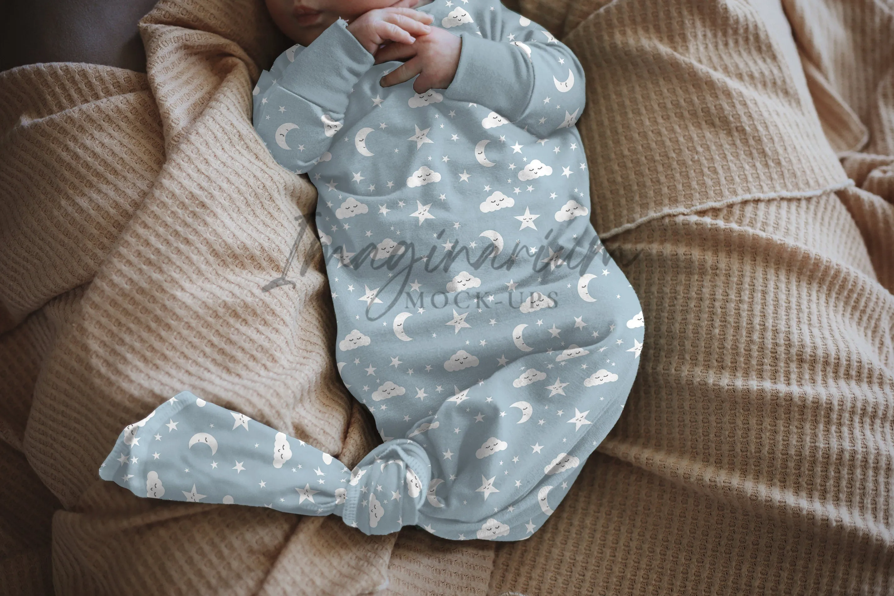 Modeled Knotted Baby Gown Mock Up, Realistic Mockup for Photoshop and Procreate