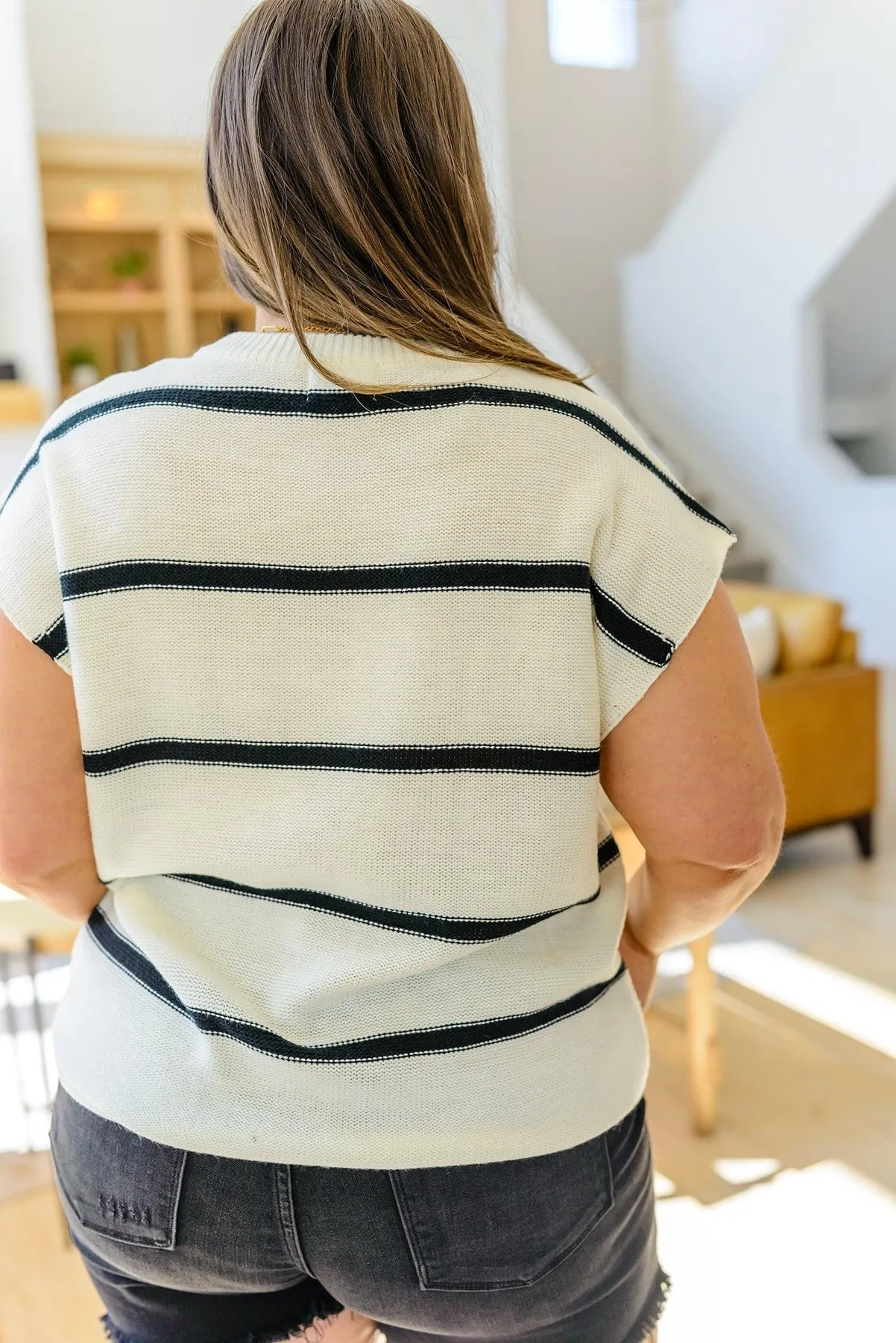 More or Less Striped Sleeveless Sweater