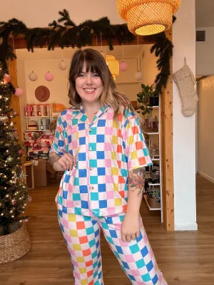 Multicolor Checker Pajama Set