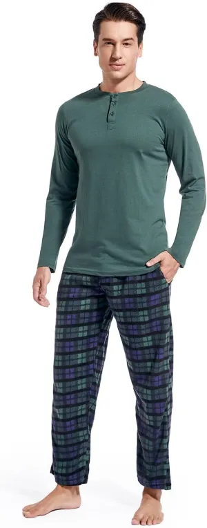 Myclawshirts Pajama Pants Men - Flannel Pajama Pants Fleece PJS Sets Cotton Top