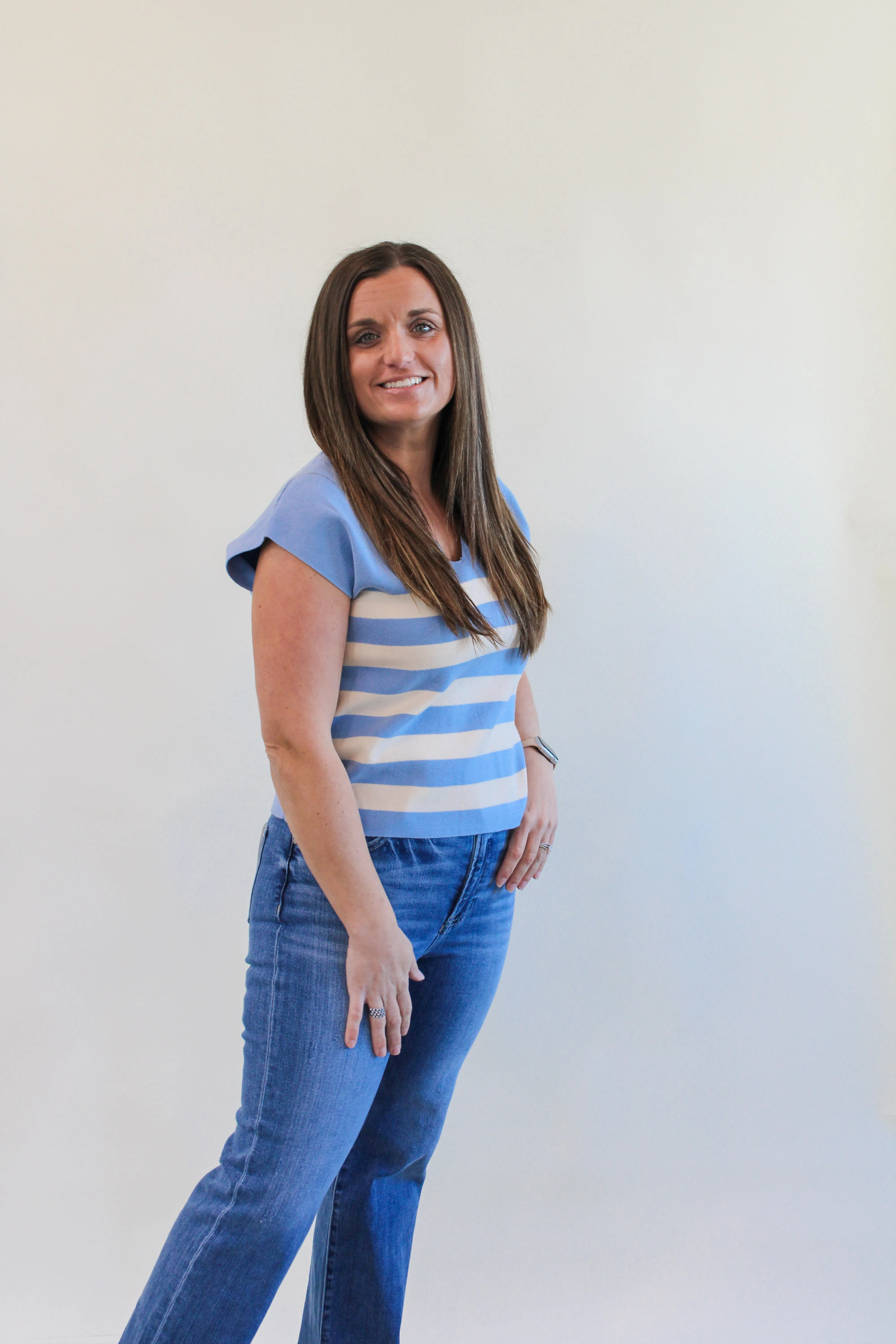 NADINA STRIPED SWEATER TOP