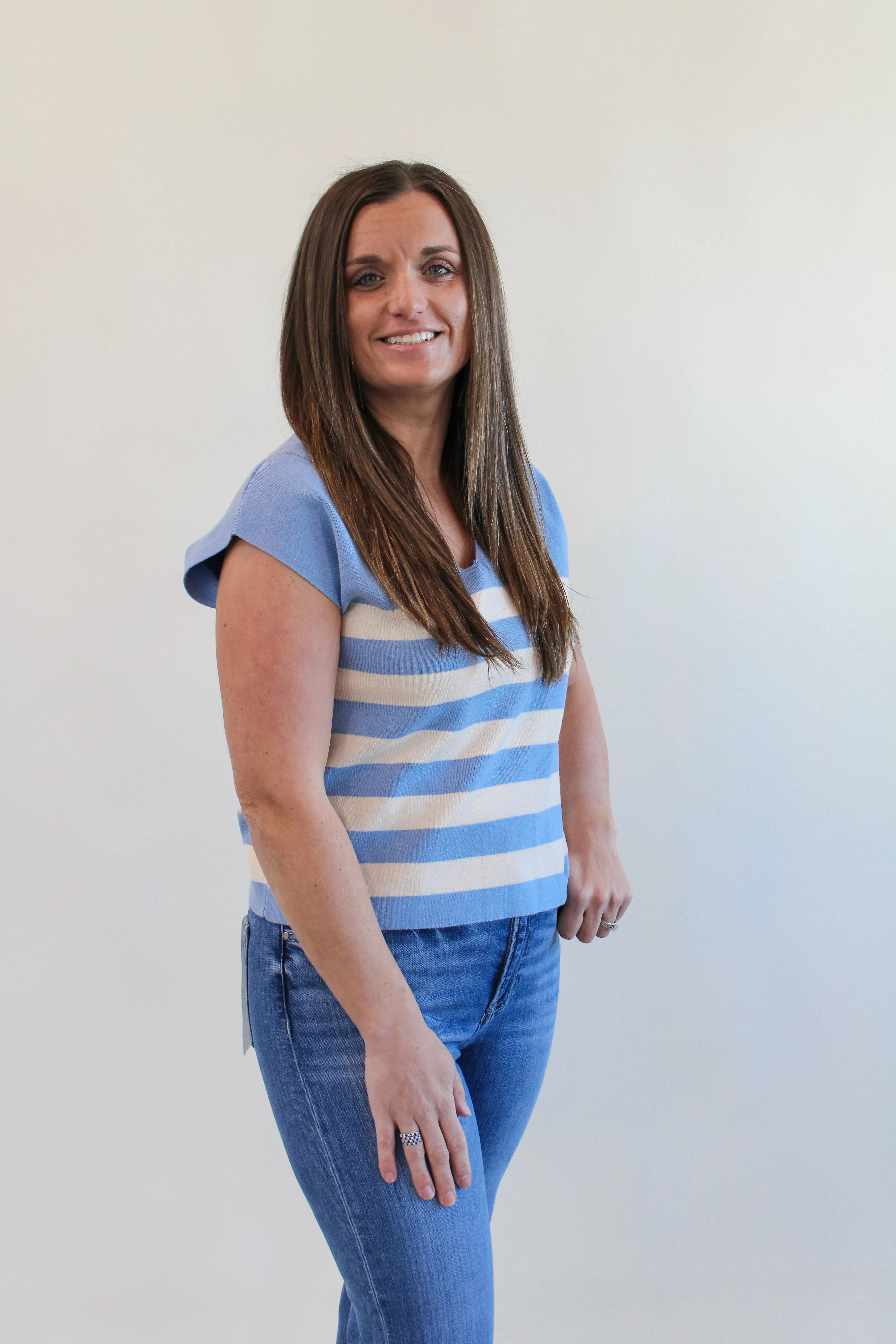 NADINA STRIPED SWEATER TOP