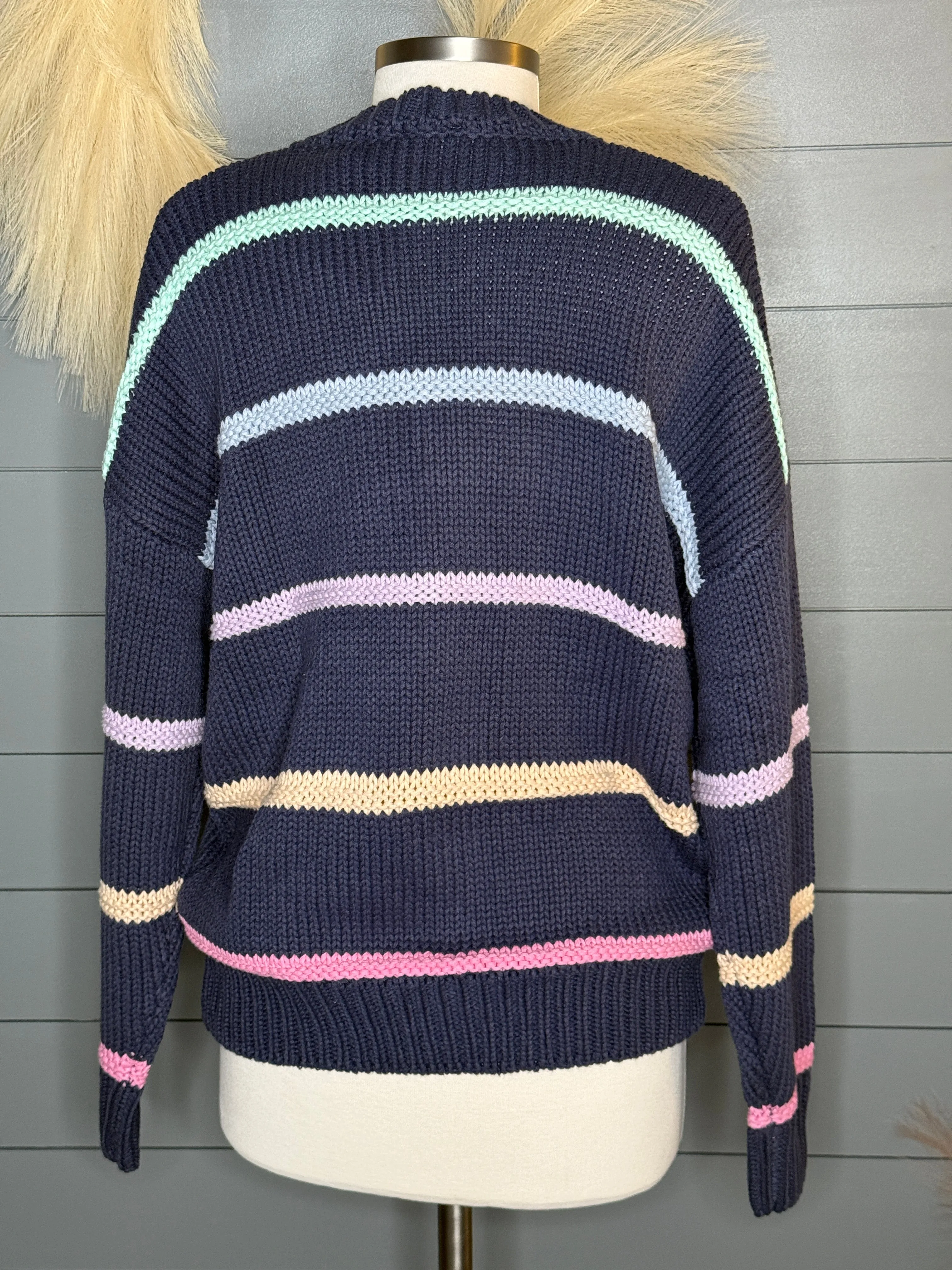 Navy All Day Striped Sweater