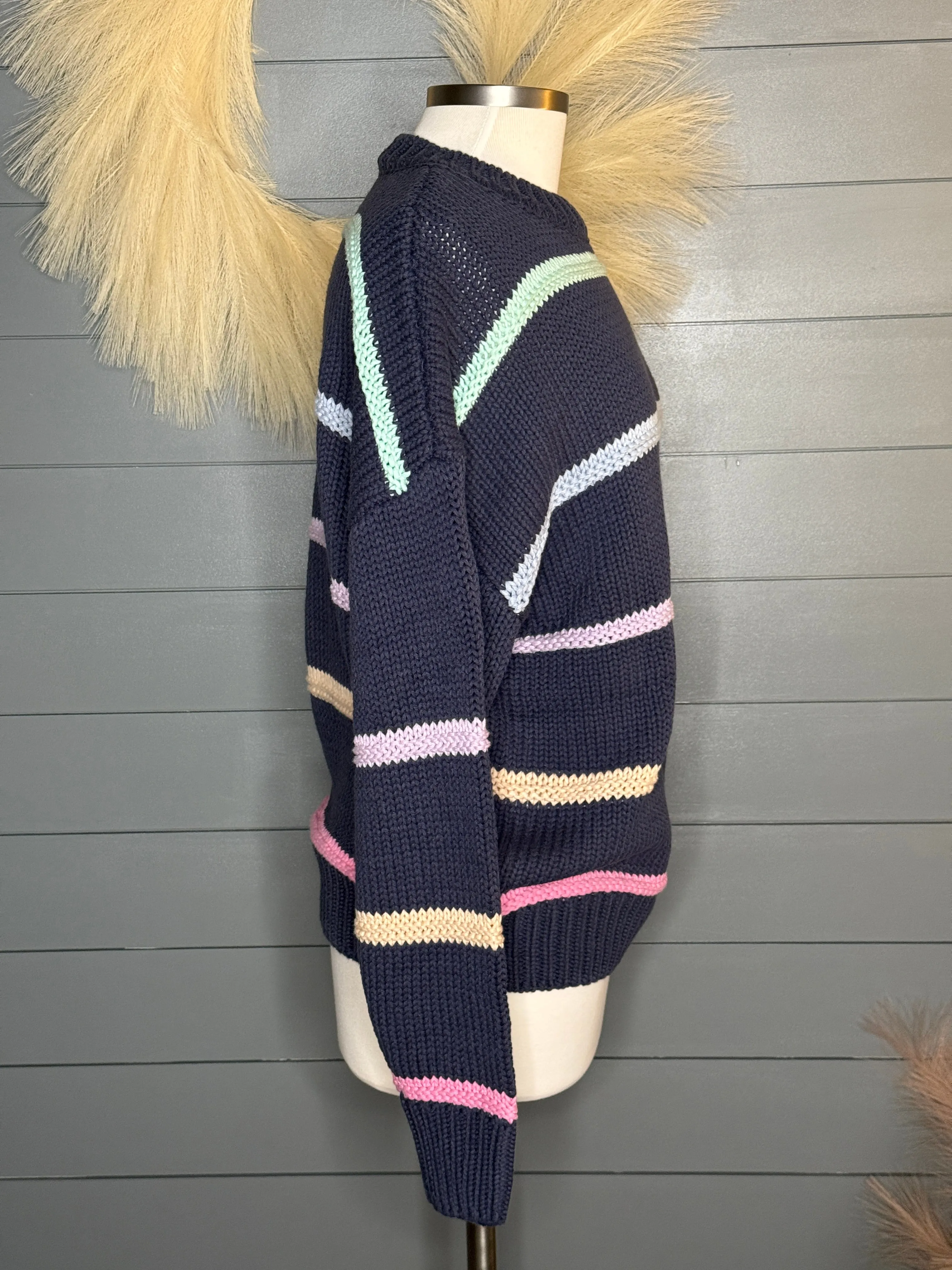 Navy All Day Striped Sweater